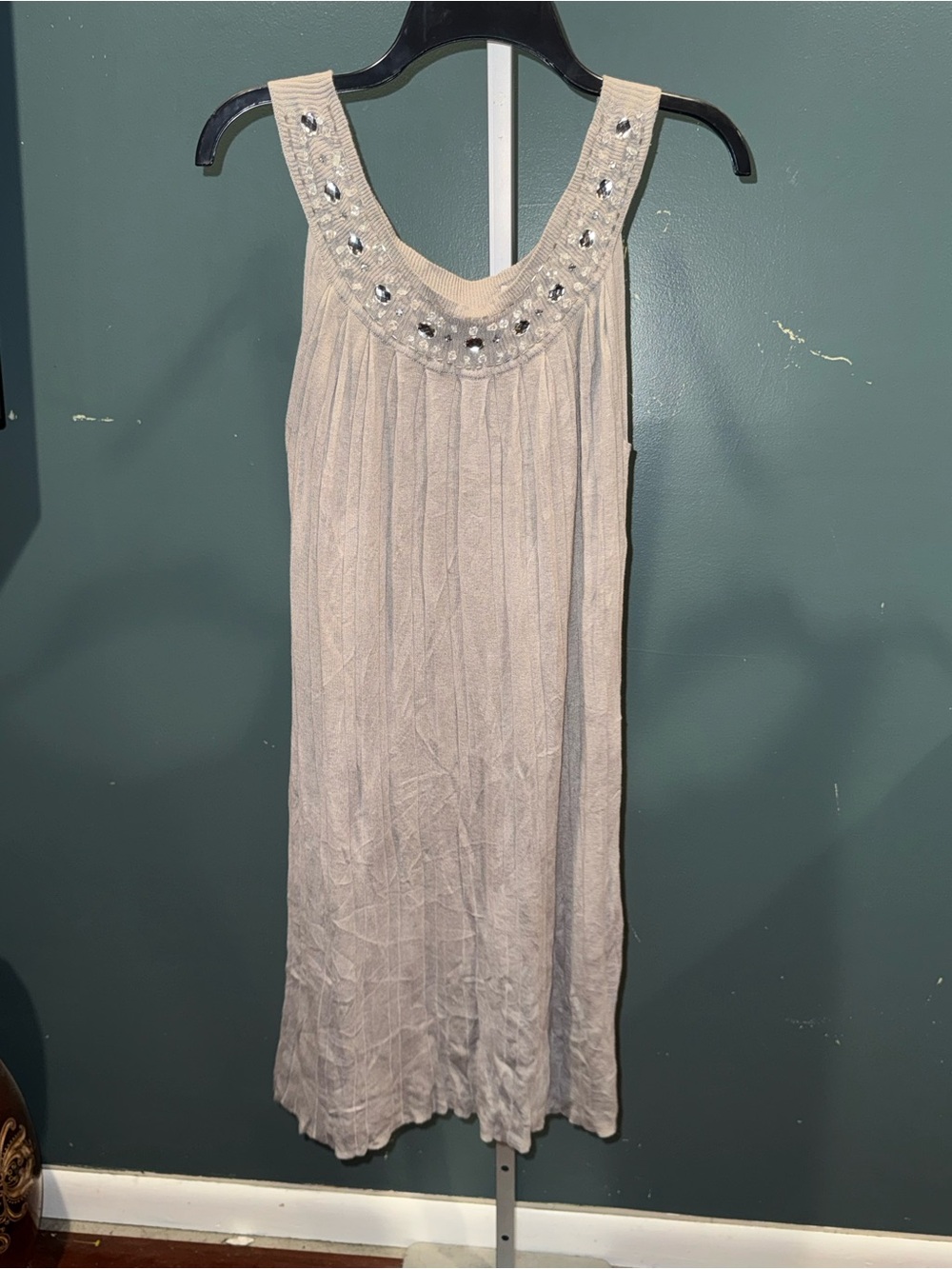 Say What? Gray  Embellished Midi Dress